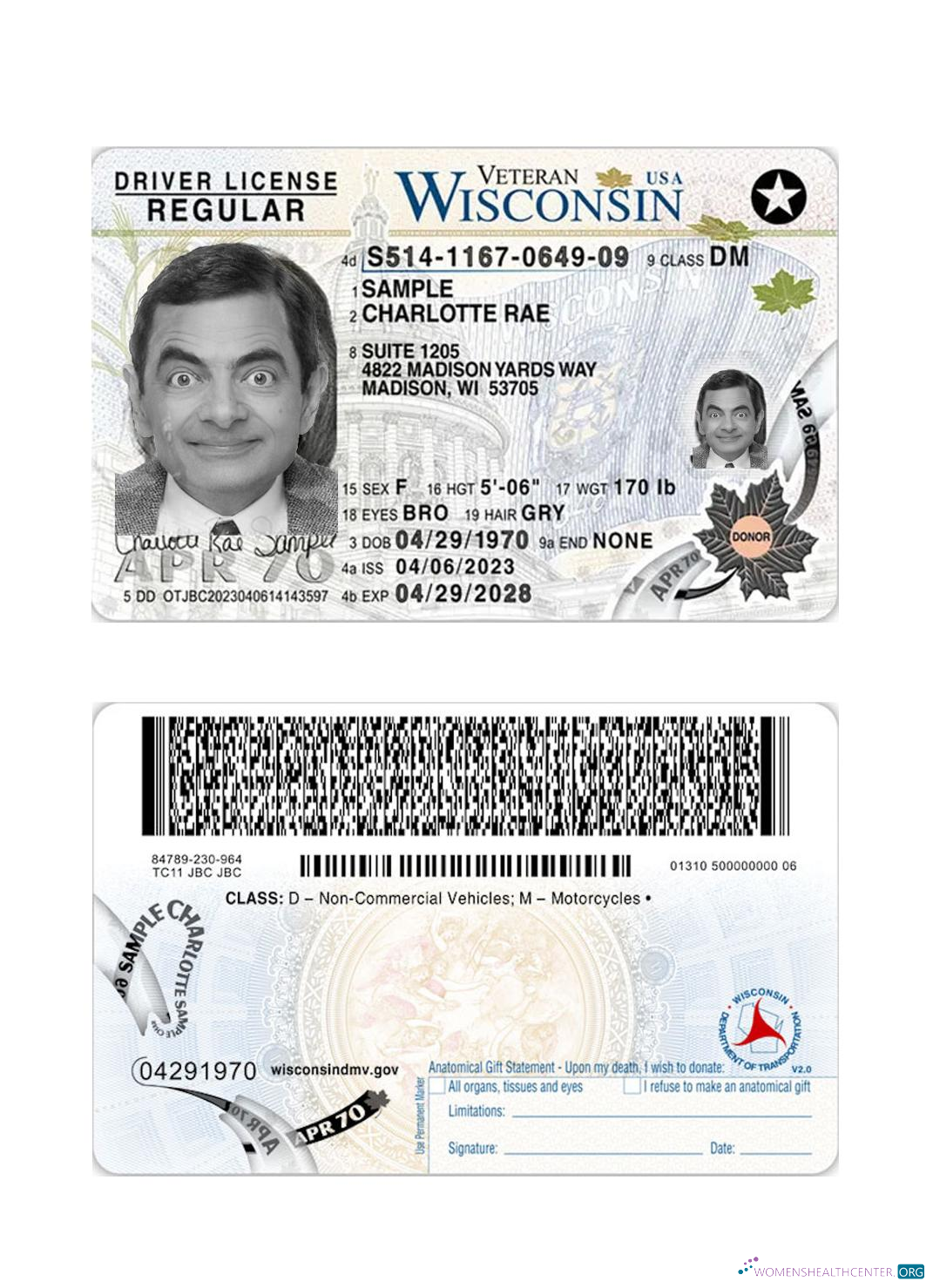 download USA Wisconsin driving license 2023 present